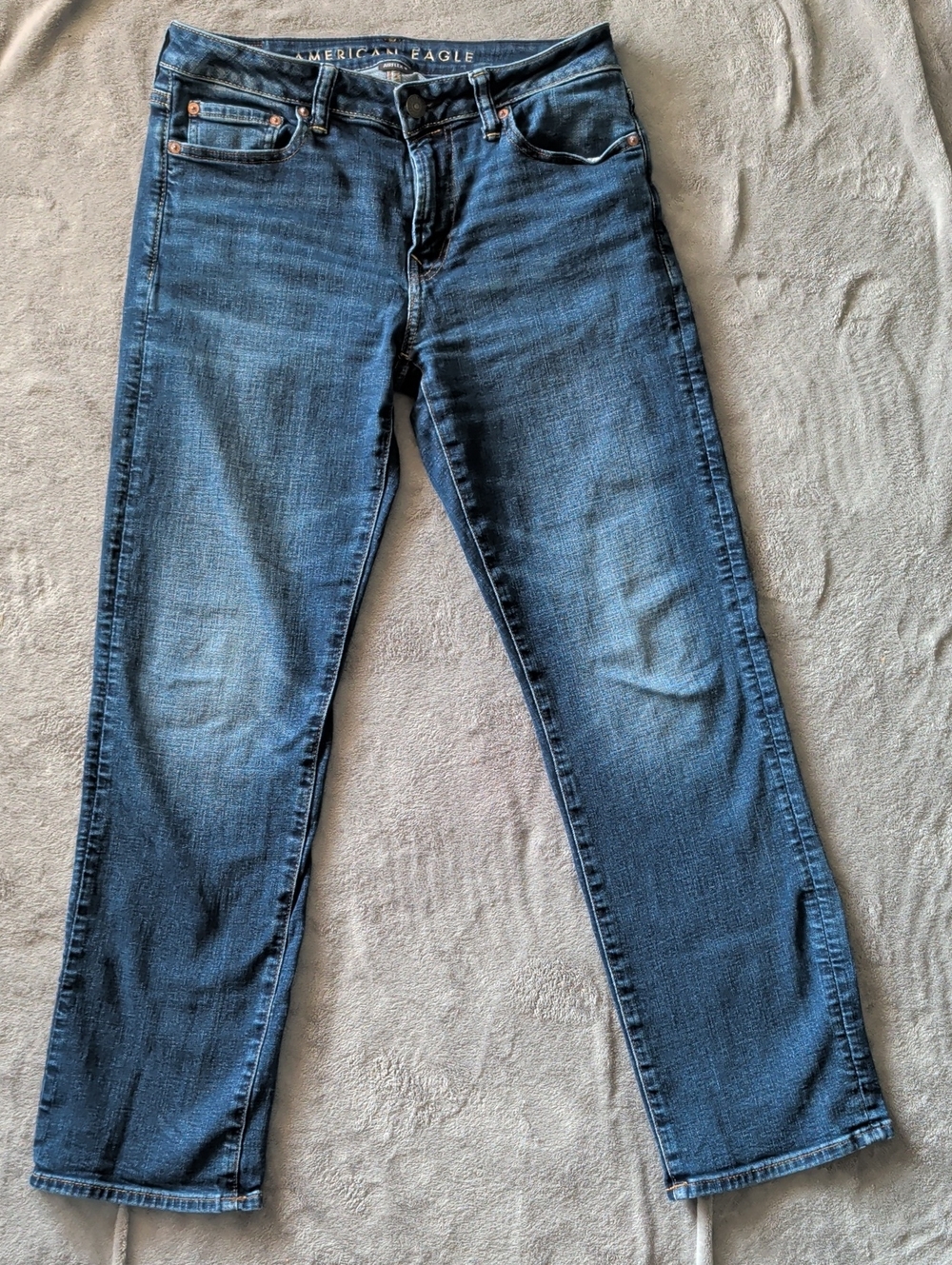 American Eagle Outfitters Women's Dark Blue Straight Jeans